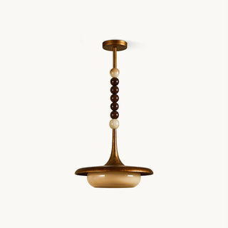 Oluce Wood Beaded Pendant Light