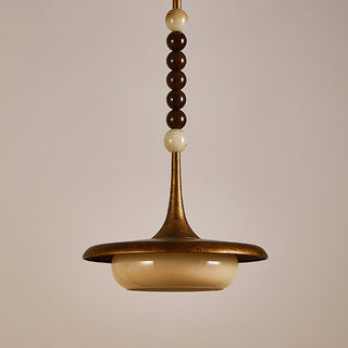 Oluce Wood Beaded Pendant Light