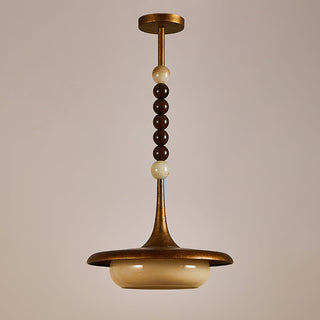 Oluce Wood Beaded Pendant Light