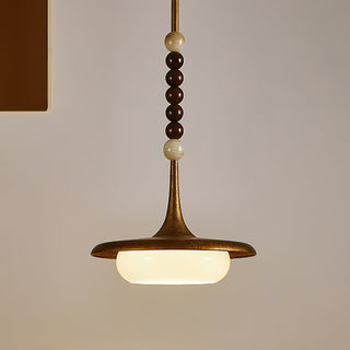 Oluce Wood Beaded Pendant Light