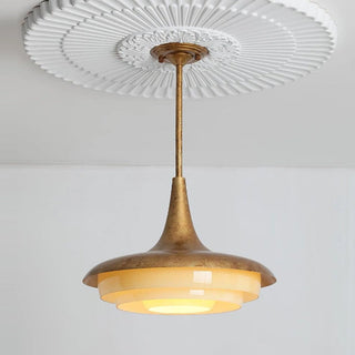 Avero Mid Century Brass Glass Pendant Light