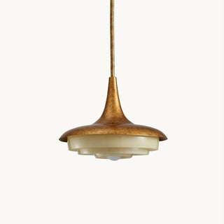 Avero Mid Century Brass Glass Pendant Light