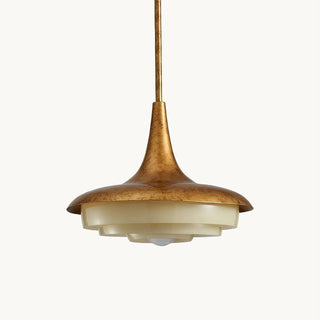 Avero Mid Century Brass Glass Pendant Light