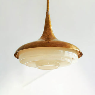 Avero Mid Century Brass Glass Pendant Light