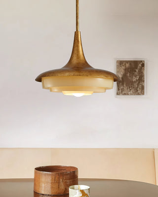 Avero Mid Century Brass Glass Pendant Light