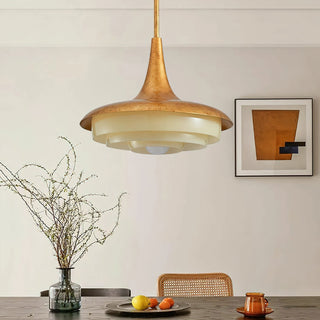 Avero Mid Century Brass Glass Pendant Light