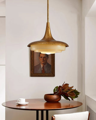 Avero Mid Century Brass Glass Pendant Light