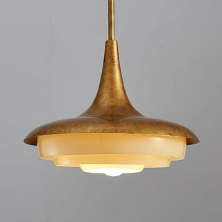 Avero Mid Century Brass Glass Pendant Light