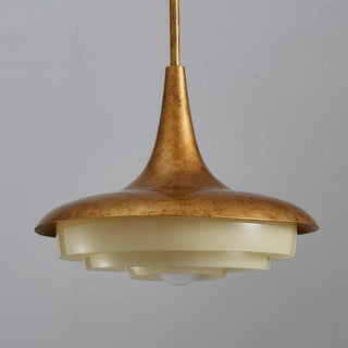 Avero Mid Century Brass Glass Pendant Light