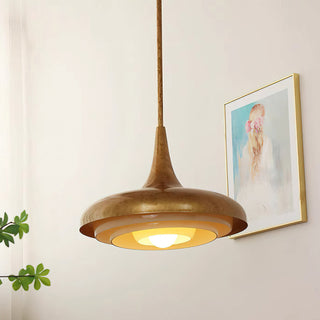 Avero Mid Century Brass Glass Pendant Light