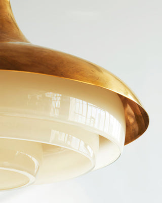 Avero Mid Century Brass Glass Pendant Light