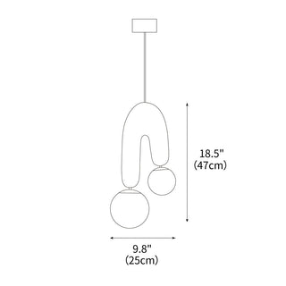 Duo Contemporary Glass Pendant Light