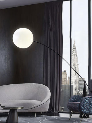 Opal Arc Organic Metal Floor Light