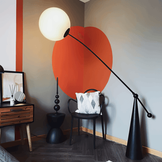 Opal Arc Organic Metal Floor Light