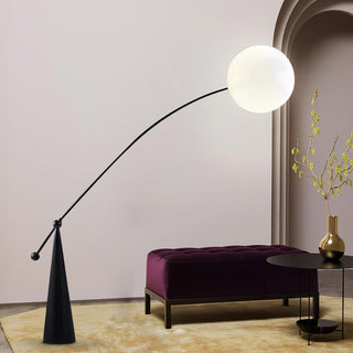Opal Arc Organic Metal Floor Light