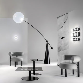 Opal Arc Organic Metal Floor Light