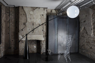 Opal Arc Organic Metal Floor Light