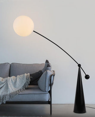 Opal Arc Organic Metal Floor Light