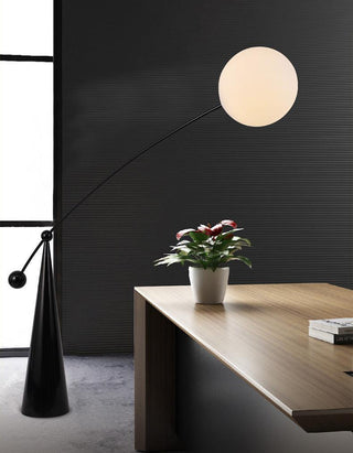 Opal Arc Organic Metal Floor Light