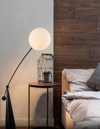 Opal Arc Organic Metal Floor Light