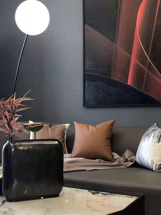 Opal Arc Organic Metal Floor Light