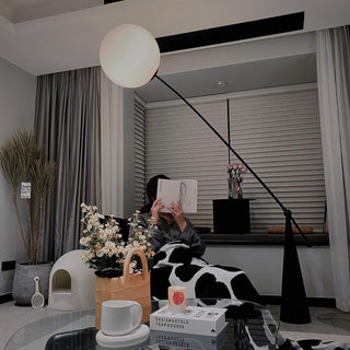 Opal Arc Organic Metal Floor Light