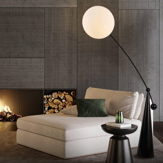 Opal Arc Organic Metal Floor Light