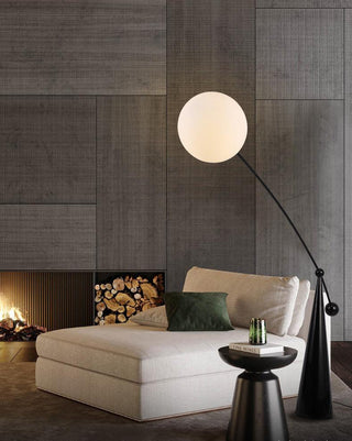 Opal Arc Organic Metal Floor Light
