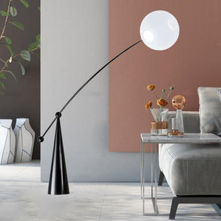 Opal Arc Organic Metal Floor Light