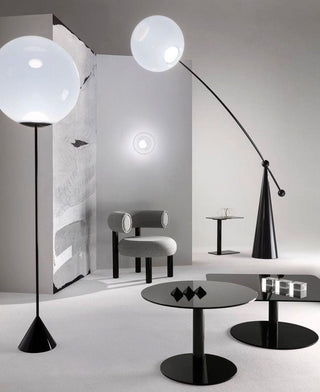 Opal Arc Organic Metal Floor Light