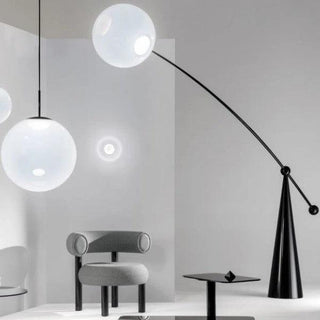 Opal Arc Organic Metal Floor Light