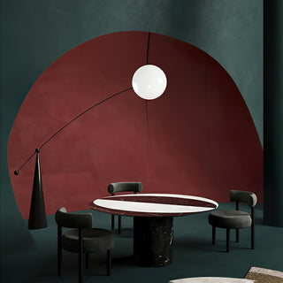 Opal Arc Organic Metal Floor Light