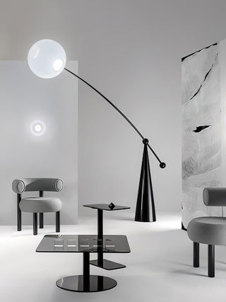 Opal Arc Organic Metal Floor Light
