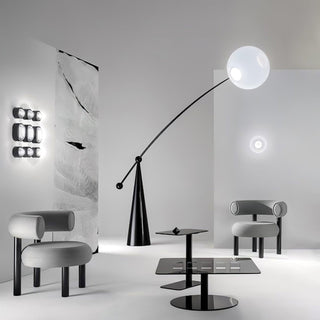 Opal Arc Organic Metal Floor Light