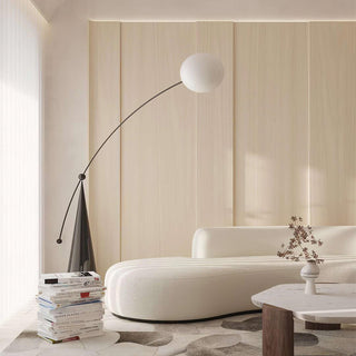 Opal Arc Organic Metal Floor Light