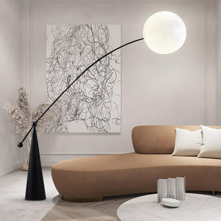 Opal Arc Organic Metal Floor Light