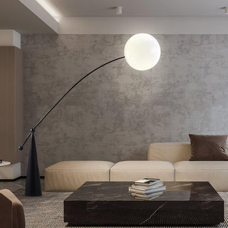 Opal Arc Organic Metal Floor Light