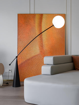 Opal Arc Organic Metal Floor Light