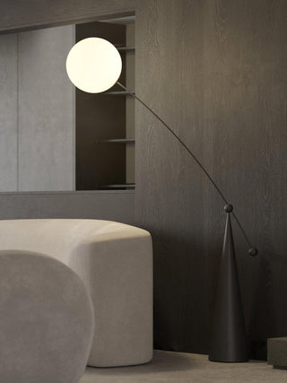 Opal Arc Organic Metal Floor Light