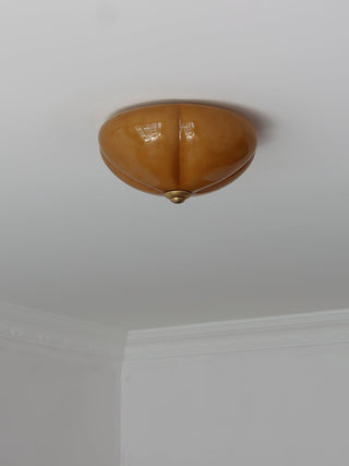 Orange Mushroom Natural Glass Ceiling Light