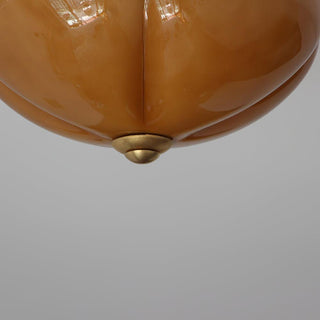 Orange Mushroom Natural Glass Ceiling Light