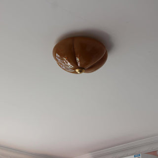 Orange Mushroom Natural Glass Ceiling Light