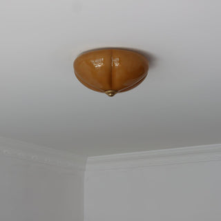 Orange Mushroom Natural Glass Ceiling Light