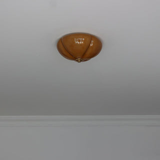Orange Mushroom Natural Glass Ceiling Light