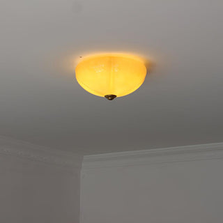 Orange Mushroom Natural Glass Ceiling Light