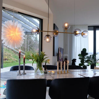 Orb Scandinavian Brass Chandelier