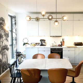 Orb Scandinavian Brass Chandelier