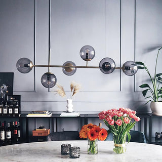 Orb Scandinavian Brass Chandelier