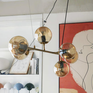 Orb Scandinavian Brass Chandelier