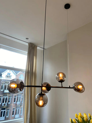 Orb Scandinavian Brass Chandelier